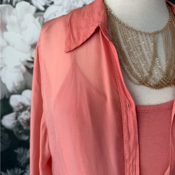 NWT SCANDAL Italy Button Down Dress with Notched Collar‎ over mini dress M silk